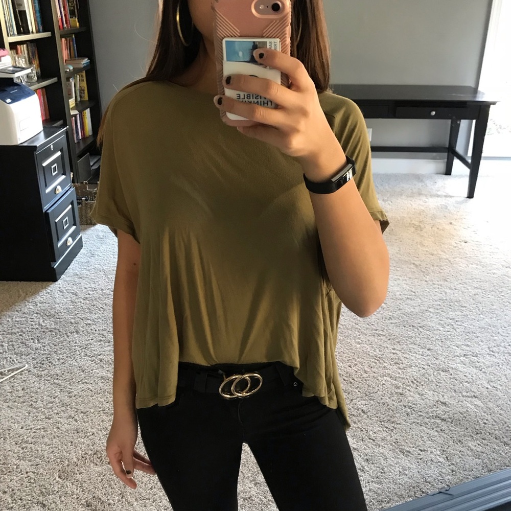 Forever 21 olive green flowy top